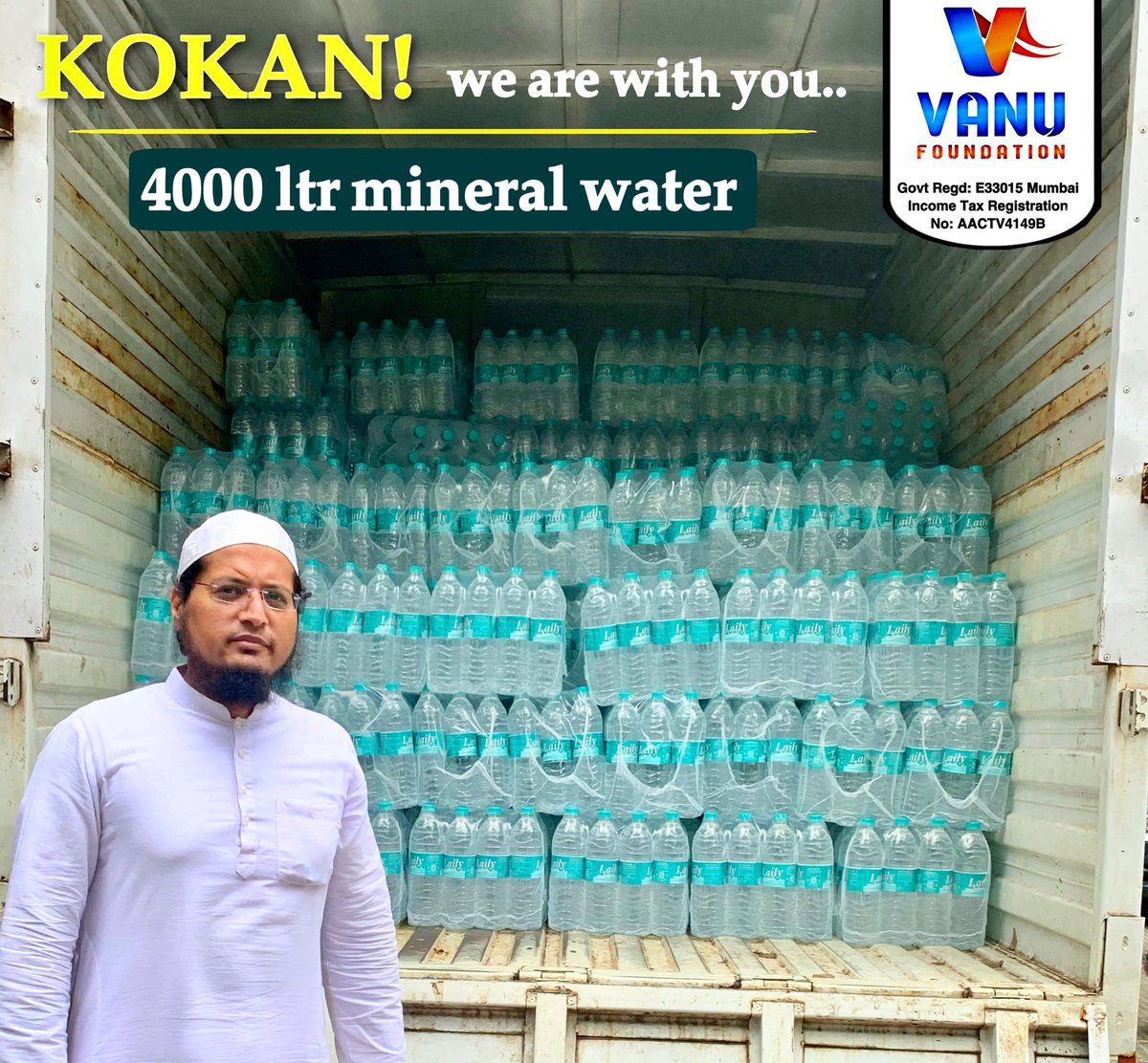 VanuSufiyan's tweet photo. KOKAN ! we are with you…
4000 ltr drinking water for flood affected people. #KokanFloods #Savekokanfromflooddisaster
#FloodRelief 
#VanuFoundation https://t.co/8MyGqJEvno