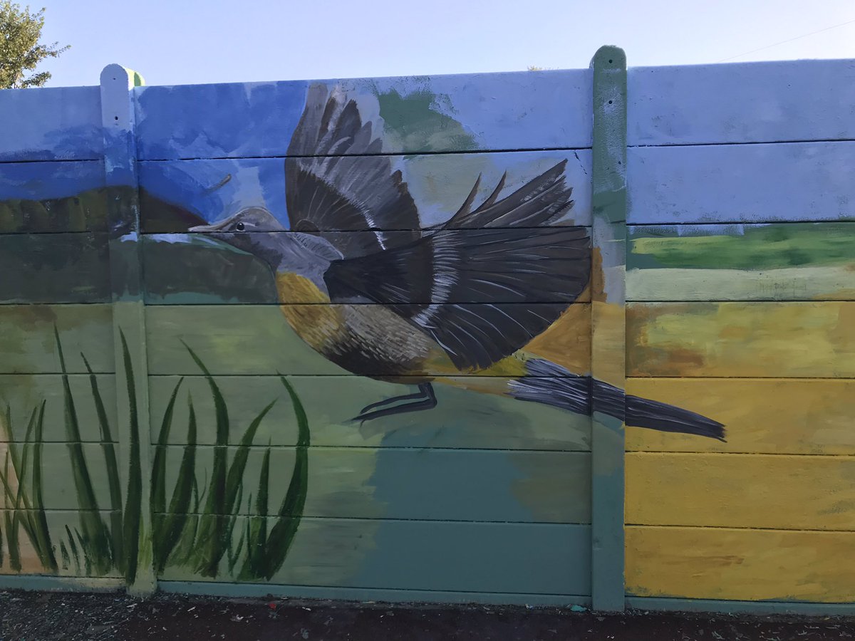 GarfieldWandle's tweet photo. Mural painting going well in Garfield Rec playground. Thanks to Ricards Lodge High art students for the great work and to @Merton_Council for the Ward Allocation Funding. https://t.co/UJptJTEe9O