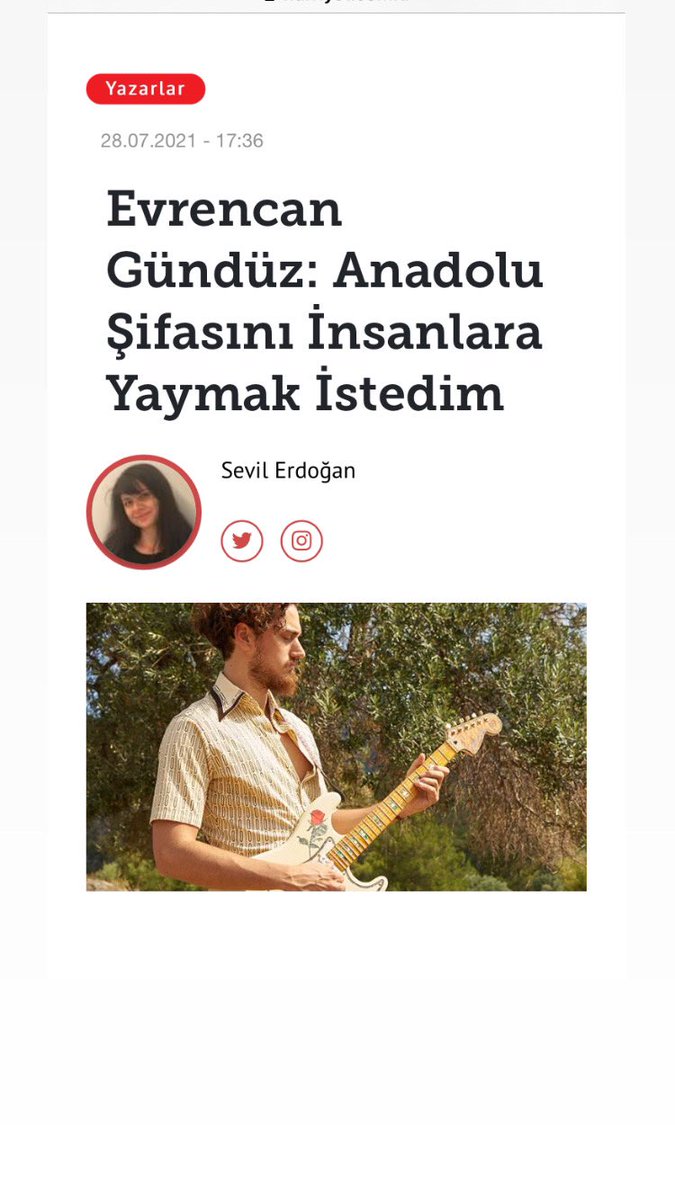 Evrencan Gündüz: Anadolu Şifasını İnsanlara Yaymak İstedim 
<a href="/EmreDuymaz/">Emre Duymaz</a> 

hurriyet.com.tr/mahmure/yazarl…