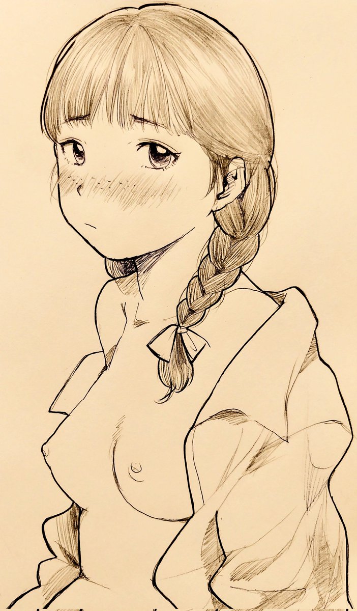 しめ縄のような三つ編み 