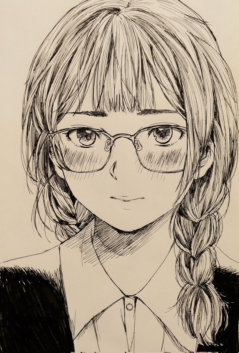 しめ縄のような三つ編み 