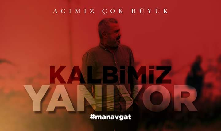 ACIMIZ ÇOK BÜYÜK, YÜREĞİMİZ YANIYOR
Bu yaşadıklarımızı tarif etmeye kelimeler yetmiyor. Bu yangın ormanlarımızı, evlerimizi, en önemlisi de yüreklerimizi yaktı, yakmaya da devam ediyor.  Bu süreci her an, birlik ve beraberlik içerisinde hep birlikte aşacağız. #Manavgat