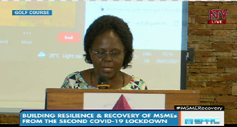 ntvuganda's tweet photo. The main objective of this virtual conference is basically to share our findings from a rapid assessment that was done during the second lockdown but this was done in greater Kampala given the mobility restrictions . - Sarah Ssewanyana #MSMERecovery https://t.co/S1elI777I8