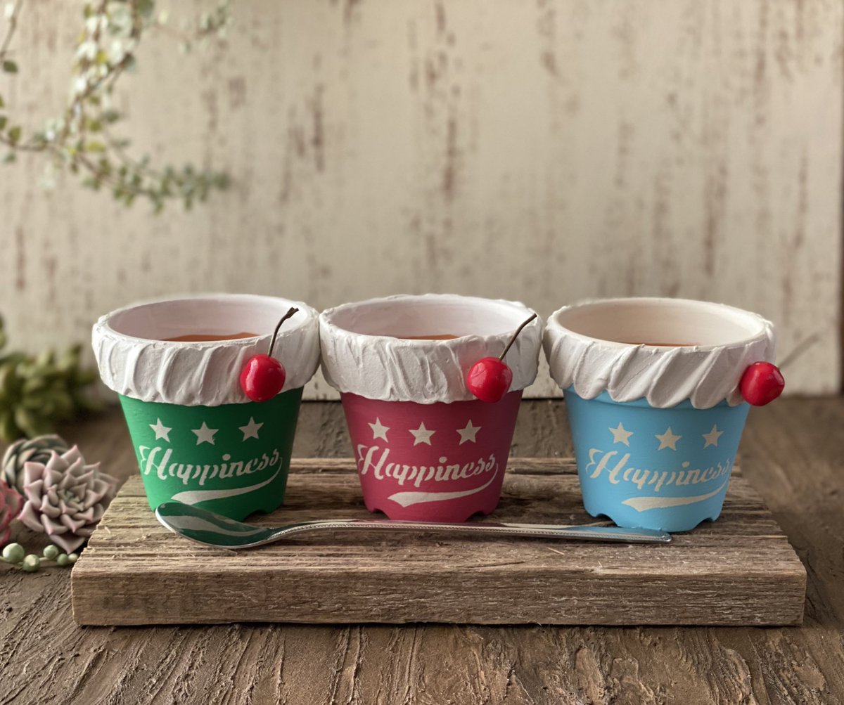 リメ鉢作家！kinonさんのデニム鉢3色セット shimejn2 on X: 