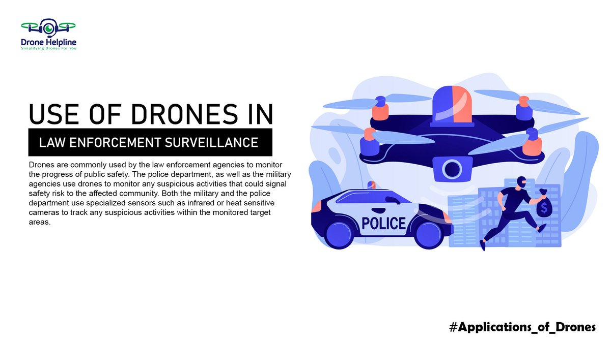dronehelpline's tweet photo. #Applications_of_Drones
Drones can be an indispensable tool and a great helping hand for law enforcement agencies.
#uav #drone #aviation #surveillance #aerialsecurity #security https://t.co/cxOi8878Dc