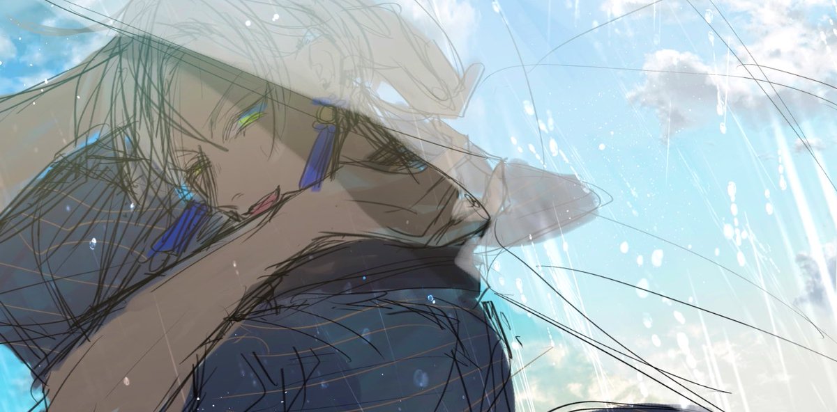 天気雨綺麗だったぞの絵を描こうとした 𝙪𝙯𝙪のイラスト