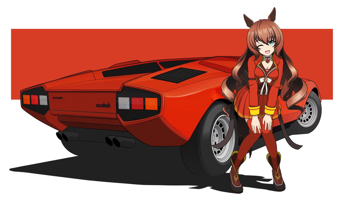 1girl sports car vehicle focus horse girl horse ears car animal ears  illustration images