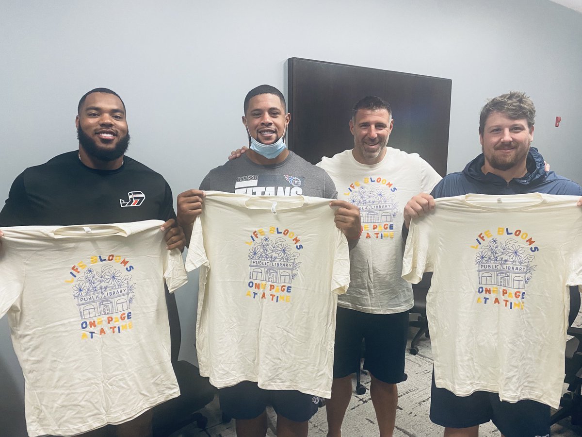 Mike Vrabel (@coachvrabel50) on Twitter photo Get your own #LifeBloomsatLibraries T-shirt available <a href="/friendlyarctic/">Friendly Arctic</a> to help support <a href="/NowatNPL/">Nashville Public Library</a> Thanks for teaming up with @nextchaptersociety #readersandleaders Get your own #LifeBloomsatLibraries T-shirt available <a href="/friendlyarctic/">Friendly Arctic</a> to help support <a href="/NowatNPL/">Nashville Public Library</a> Thanks for teaming up with @nextchaptersociety #readersandleaders