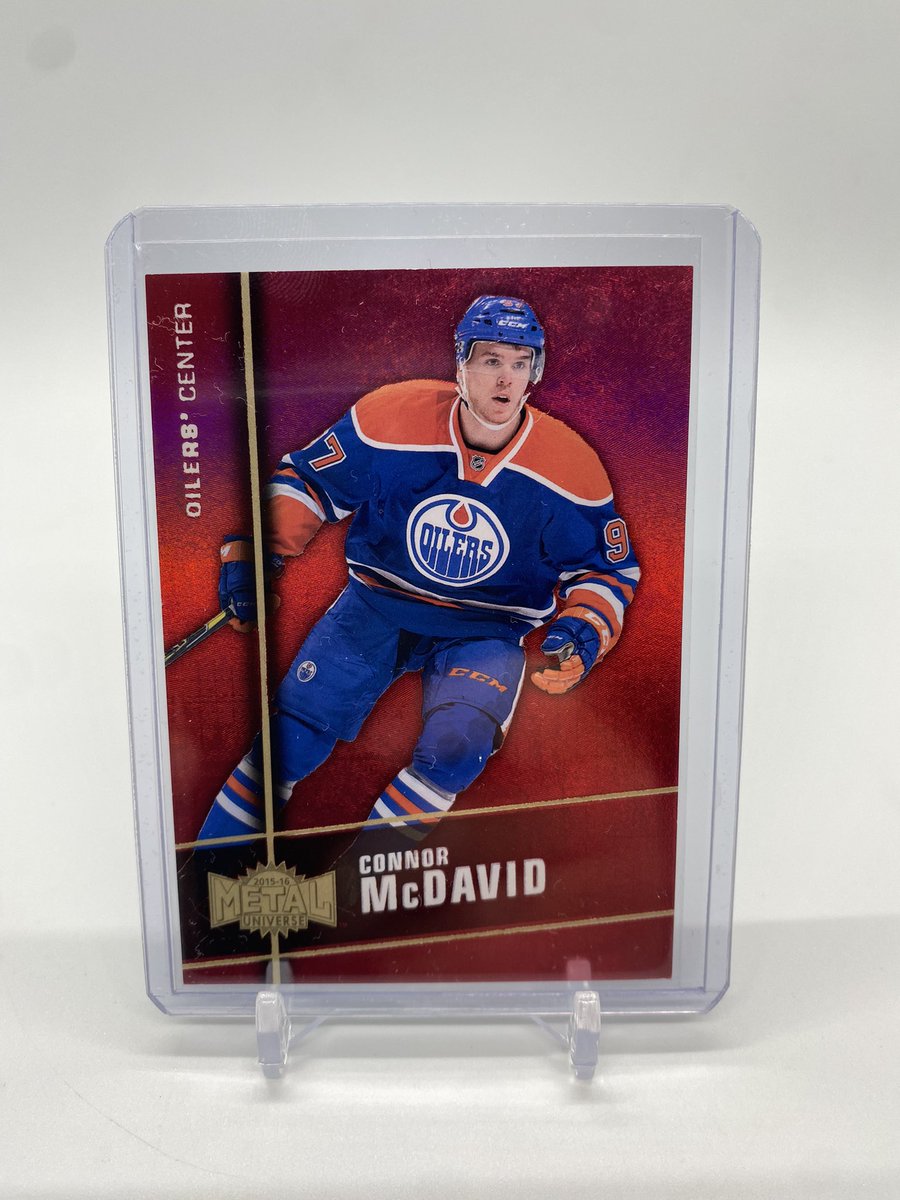 eastburn1224's tweet photo. I was going to wait until a couple of other packages came in to show some mail, but this one deserves its own post. Shout out to my good friend @Bonesjg for the trade. Connor McDavid Precious Metal Gems Red /150 #thehobby #collectconnor https://t.co/AfeBepNOLW