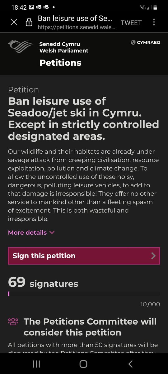 A petition based on bias (the clueless author has even singled out one brand) and mentioning wishes of harm to jetskiers. Not very professional &amp; backed by a TV presenter who told me on social media to "wind my neck in" 🤔