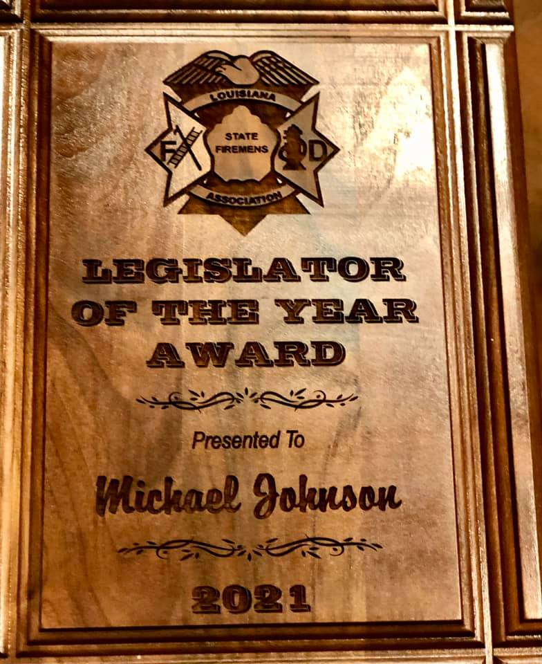 StateJohnson's tweet image. I am humbled to receive such a special honor from the Louisiana State Firemen’s Association.  
Thankful for these brave men and women who serve and sacrifice every day to keep us safe.