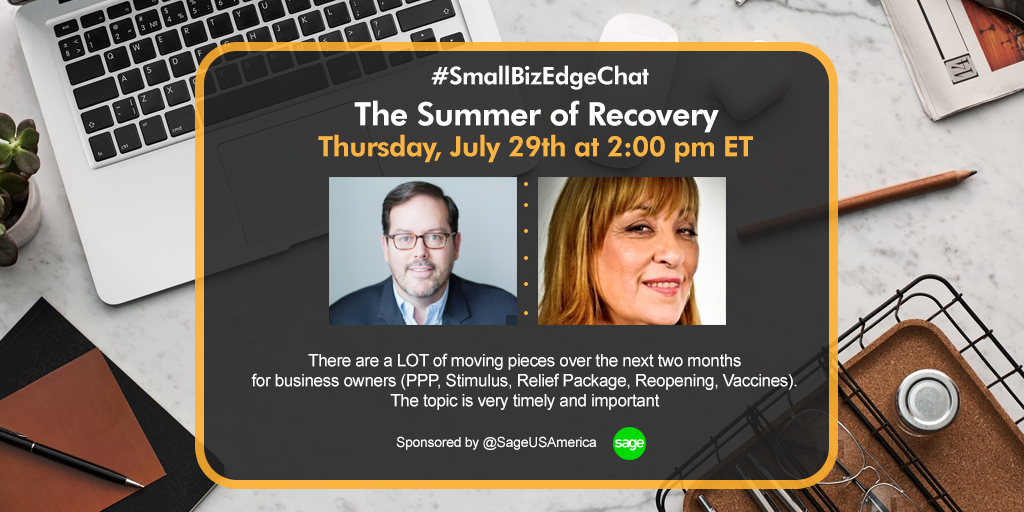 brianmoran's tweet image. Welcome everyone to today’s tweetchat! #SmallBizEdgeChat #SageInspire