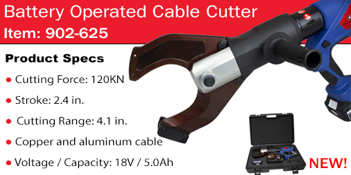 eclipsetools's tweet image. New Product Alert!

This beast of a cable cutter will handle copper and aluminum up to 4.1 inches in diameter. Comes included with 2 rechargeable batteries, charger, shoulder strap, and rugged storage case.

eclipsetools.com/default/902-62…