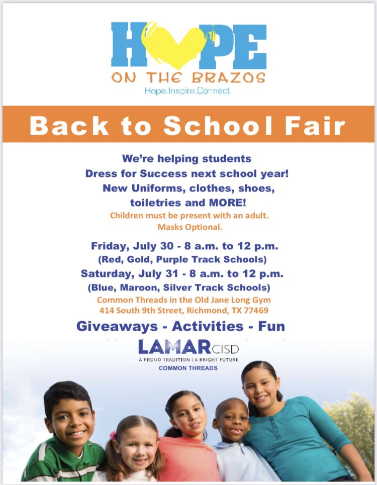 annvi_utter's tweet photo. @Dr_RNivens looking forward to #HopeontheBrazos and supporting our #LCISD students get ready for school. Hope to catch you there! https://t.co/c0NUn7jPFD