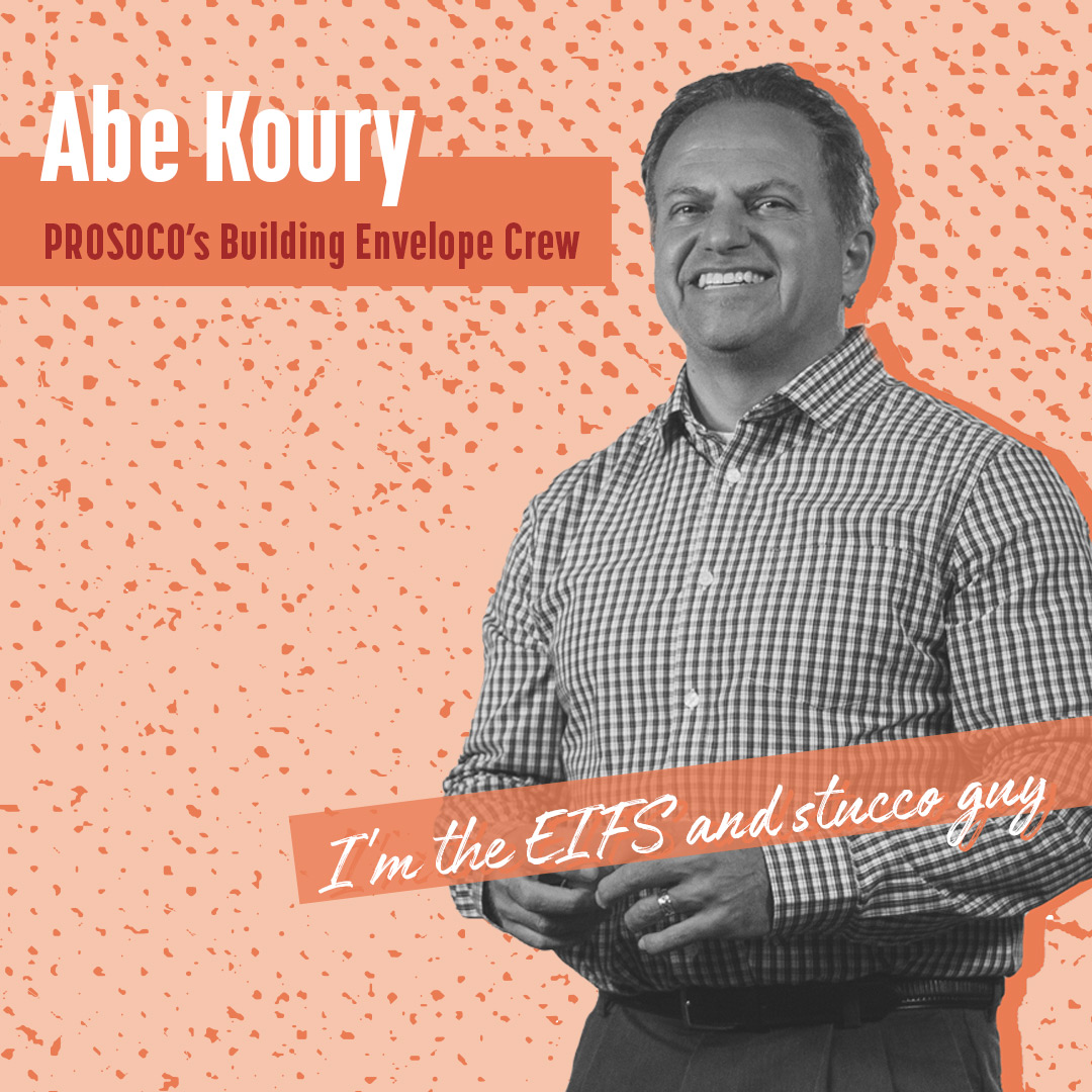 PROSOCO's tweet image. In college, while working for a GC, Abe Koury attended a meeting w/ an EIFS manufacturer. The manufacturer liked Abe so much they called him up after the meeting and offered him a job. We&apos;re very grateful to have attracted the talents of Abe! #TeamPROSOCO bit.ly/3jiUTeq