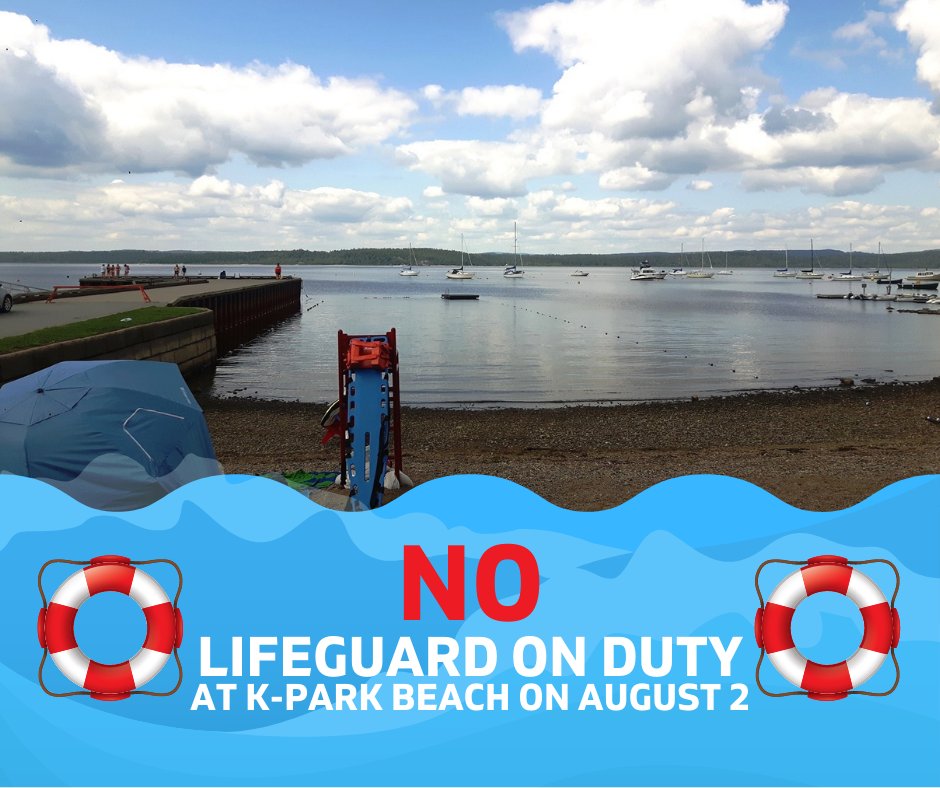 Please be aware that K-Park Beach will not be under lifeguard supervision on Monday, August 2nd for New Brunswick Day. Renforth Beach will be guarded from 11:00am until 5:00pm.