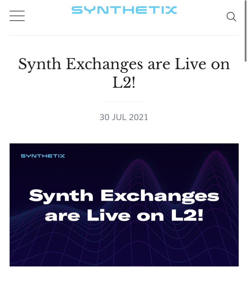 L2 trading on <a href="/optimismPBC/">(Deprecated) Optimism ✨🔴✨</a> is LIVE for <a href="/synthetix/"></a> 

<a href="/thalesmarket/">thalesmarket_backup</a> sports betting is also LIVE on ethereum mainnet

Extremely bullish on the #SNX ecosystem
