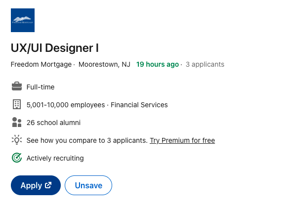 TickleMeBlue16's tweet photo. Hey, @FreedomMortgage  I WANT to apply to your UX/UI Designer I role posted on LinkedIn but, looks like I CAN'T....the link goes to a, what I call, a dead application page -- A job posting with no way to apply :( https://t.co/K4Gn3ScGmZ