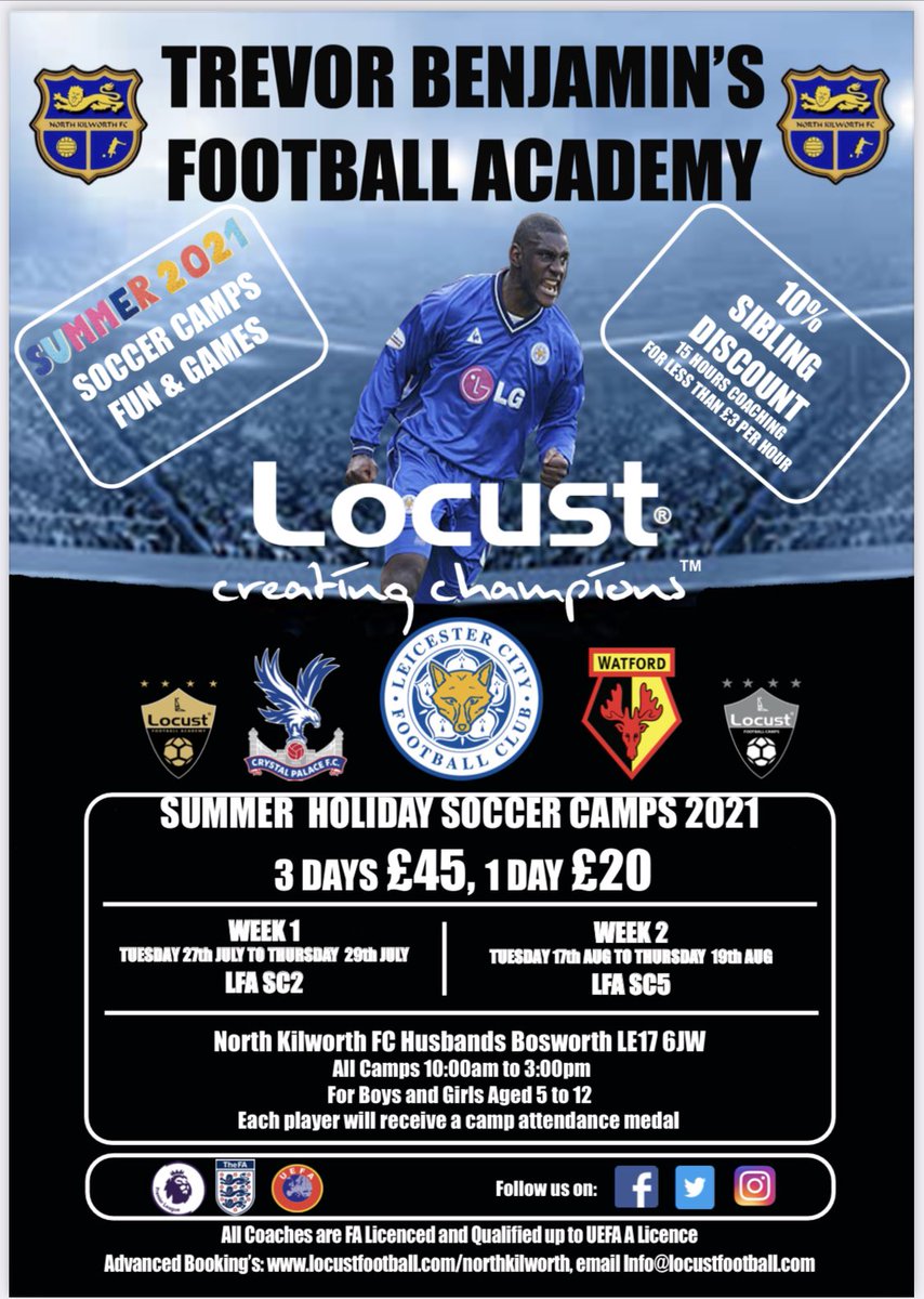 Don’t forget to book on to the AUGUST soccer camp at Husbands Bosworth! locustfootball.com #fun #Academy #futurestar #locust