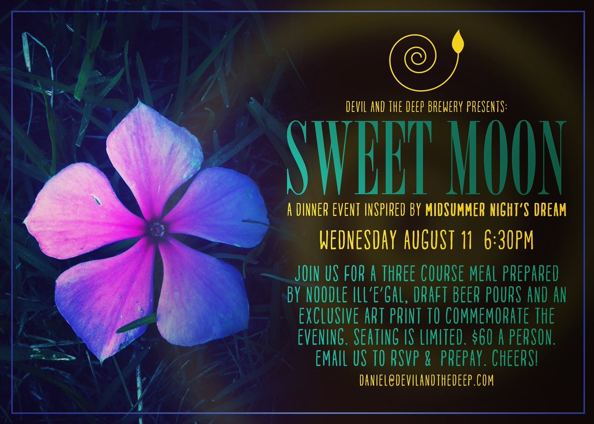 Join us for food, drink and shenanigans! Email daniel@devilandthedeep.com to reserve your spot.