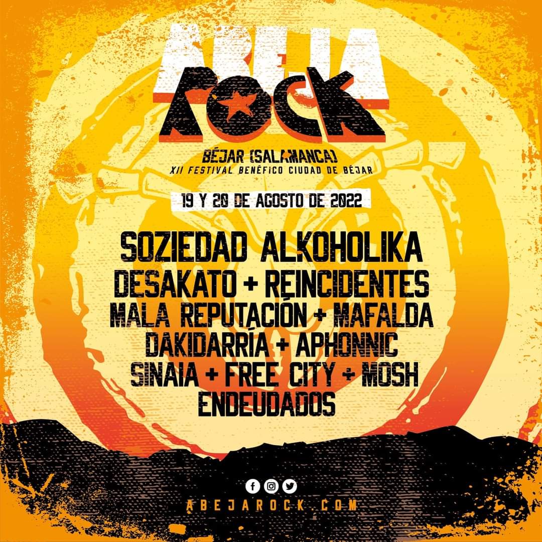 Moshmetalband's tweet photo. 🐝ABEJAROCK🐝
📢 19 y 20 AGOSTO 2022
✔️ Béjar - Salamanca
.
Un ENOOORME placer estar en este cartelón del @AbejaRockFest 💜 GRACIAS 
.
@LACENTRALDC @DermaiM @Maldito_Records 
.
#abejarock #abejarock2022 #bejar #salamanca #mosh https://t.co/RTIFtxbboN