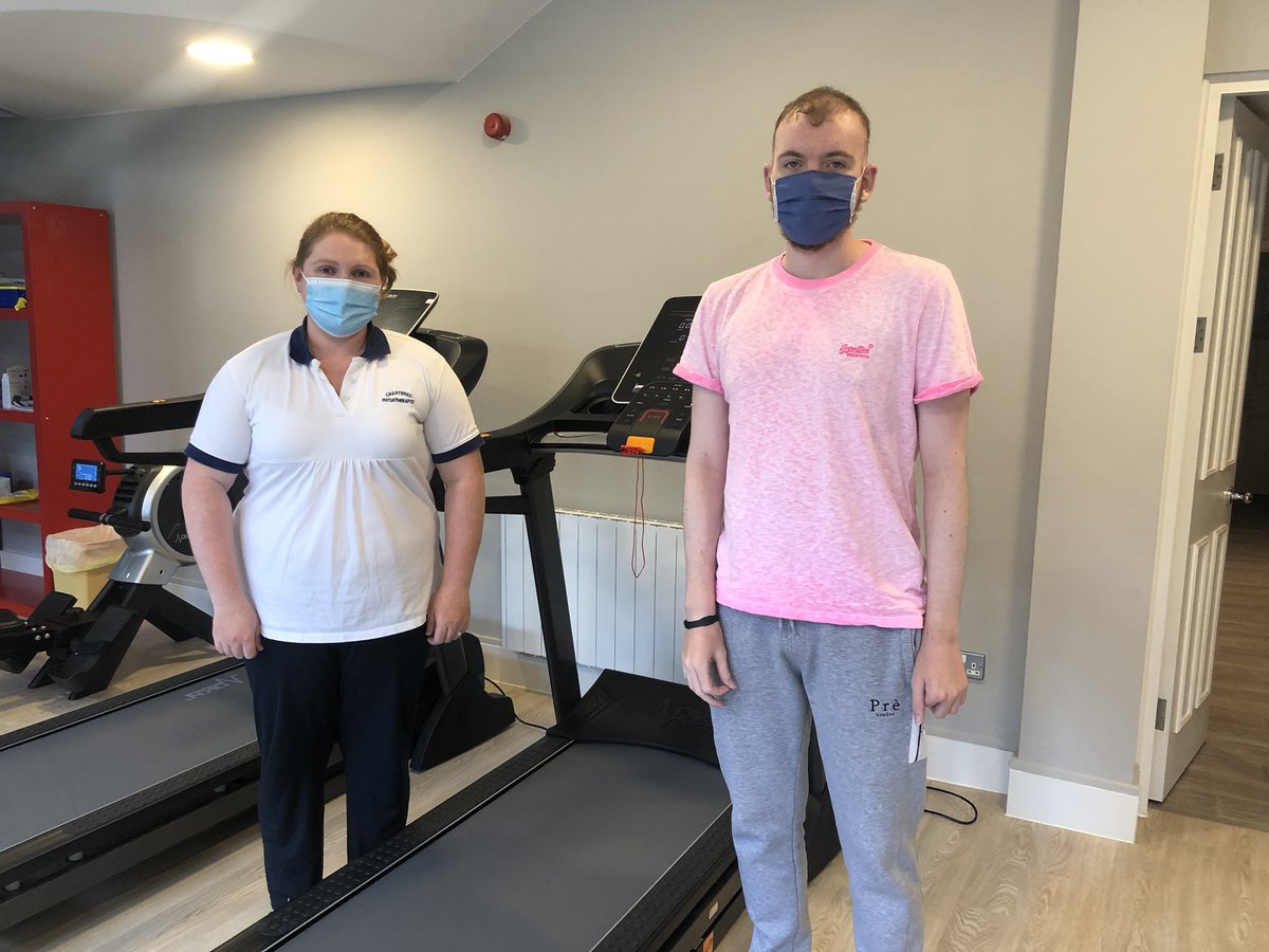 PurpleHouseIRL's tweet image. Big day today as we welcomed our first service user to our new Cancer Rehab Gym.
Dylan Lynch is pictured with Physiotherapist Grainne Sheill. 

From today, hundreds of Cancer patients will have a dedicated facility for physical rehabilitation 
Thank you to our many donors 💜