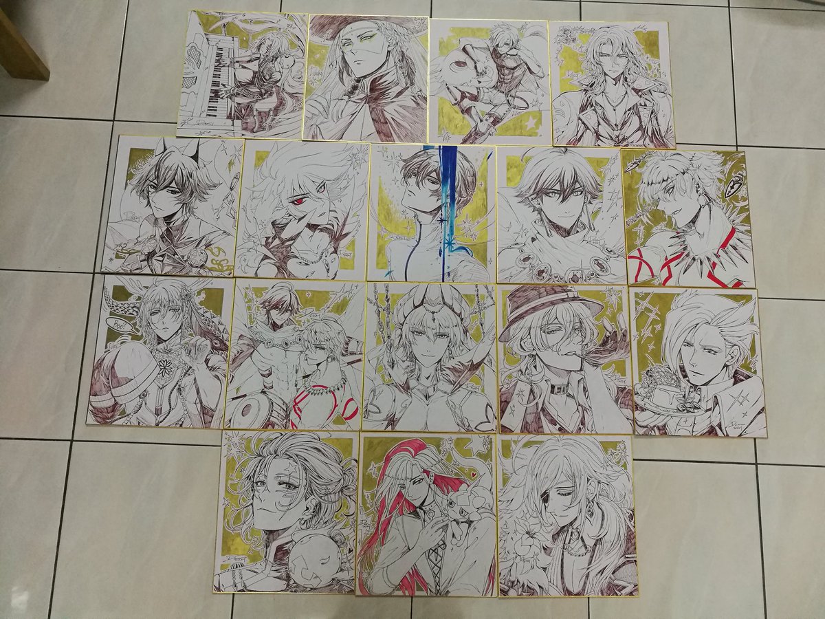 Half of batch 2 shikishi commissions are stuck with me too due to fugging virus,so may as well take group photos together with ongoing batch 3.

#dgm #dグレ #原神 #genshinimpact #gbf #fgo #bsd #文豪ストレイドッグス #piers #pokemon #GUILTYGEAR #twistedwonderland 