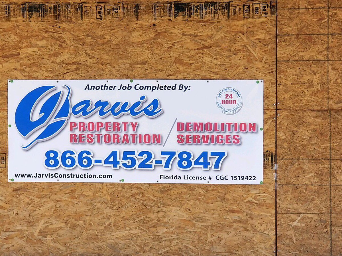 18664JARVIS's tweet photo. Jarvis Property Restoration is on call 24/7/365 to respond to your emergency board up needs. 🔨

We will dispatch a work crew to your property within 1 hour of your call. Our experience includes residential and commercial properties of all sizes.
CALL 866.4.JARVIS 📞 https://t.co/kn5VeGa6PM