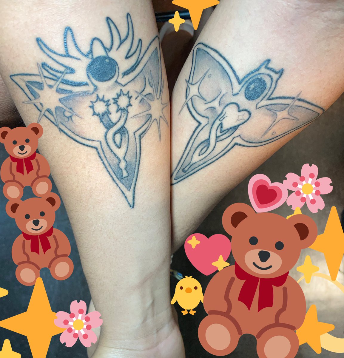 I forgot to post these a while ago, but i designed and got my first tattoos :) 