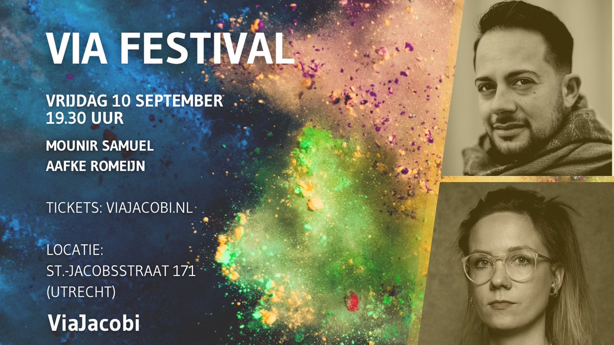 DeViaJacobi's tweet photo. Nieuwe datum is bekend! Op 10 september organiseert ViaJacobi het ViaFestival met als thema 'Vier de kracht van verhalen' Een inspirerende zomeravond met Mounir Samuel en Aafke Romeijn, uitdagende workshops en fijne muziek. Bestel nu je tickets via: https://t.co/Fpy5iC7YLa. https://t.co/GeuTHtkcOn