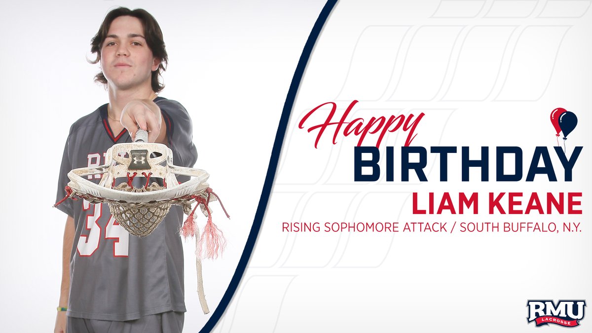 RMUMLacrosse's tweet photo. Happy birthday to rising sophomore attack @candlestikrick! We hope you enjoy your day! 🎉🎂🎈

#EarnItEveryDay | 🔵🥍🔴 | #BobbyMoBall https://t.co/nU9Lr8YwqN