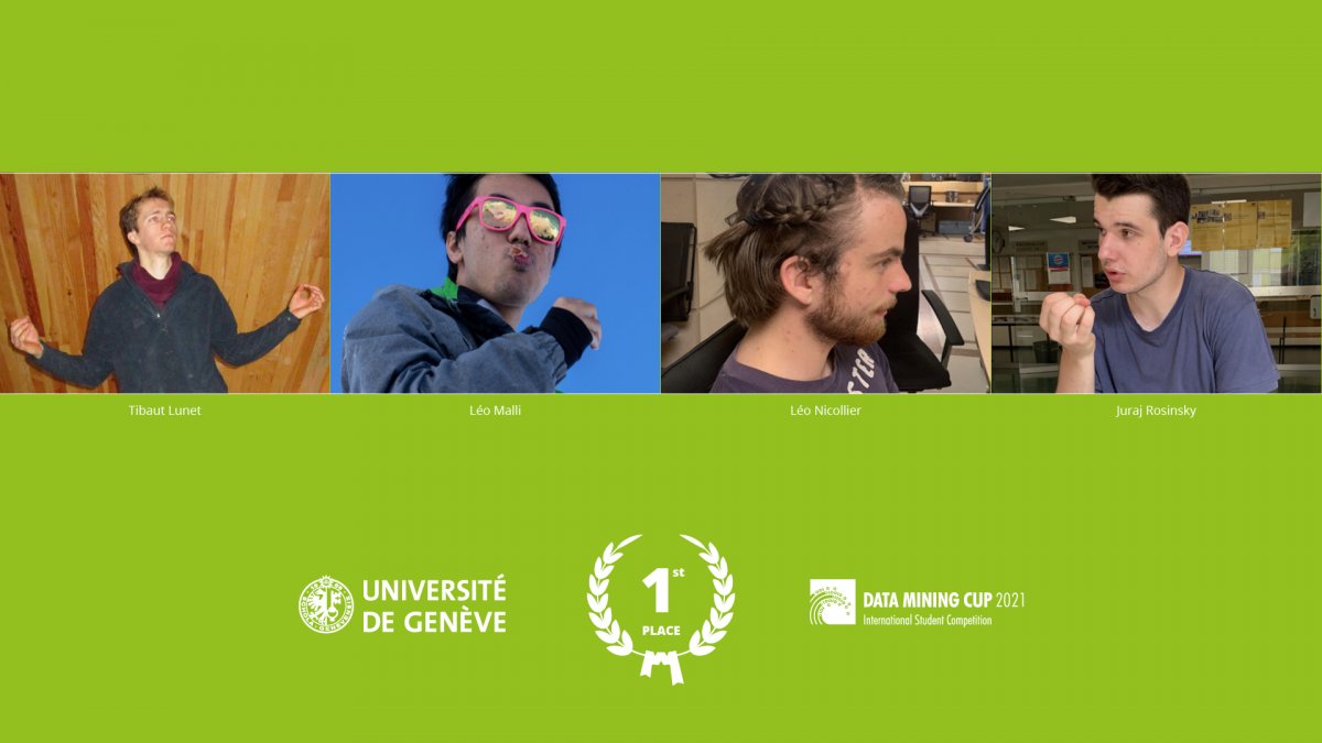 DataMiningCup's tweet photo. And the winners of this year's DATA MINING CUP are *drum roll*: Students from the University of Geneva (first place), Frankfurt University of Applied Sciences (second place) and Aalto University (third place). Watch the award ceremony here. #DMC21 #DataScience #StudentCompetition https://t.co/2Wly1KYzty