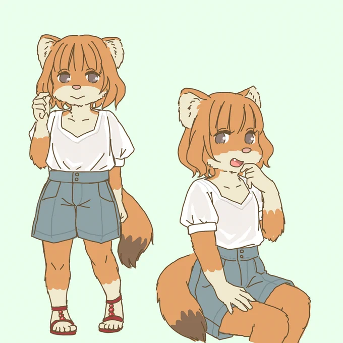 夏毛のオコジョを描きたかったけど上手く描けなかった 