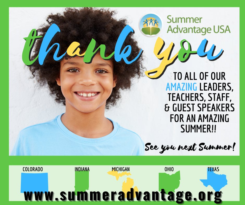 SummerAdvantage's tweet photo. As we near the end of programming we wanted to take this time to appreciate our amazing Summer Advantage team and guest speakers!! Thank you so much for another great year! 

#summeradvantage #thankyou #staffappreciation #summerlearning #learnerstoleaders https://t.co/V8O9I8zLVM