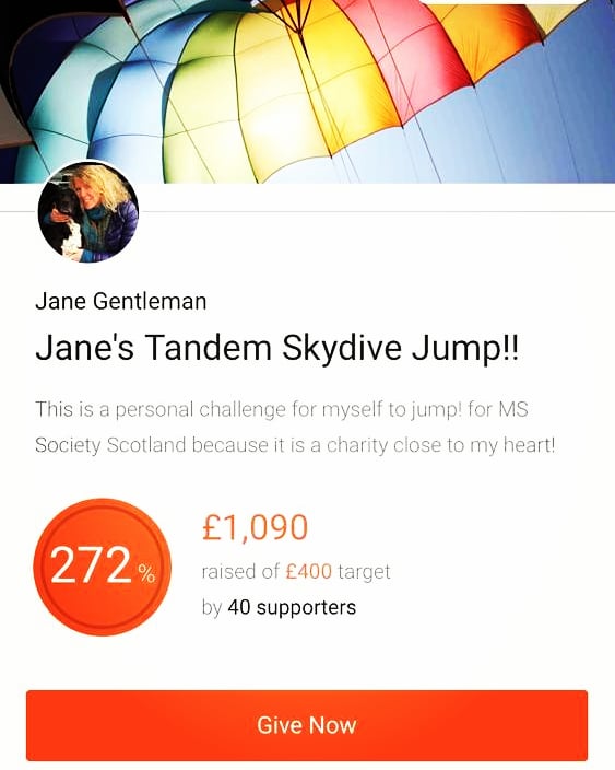 Selkirkdistill's tweet photo. What crazy stunts are you all up to this Saturday?! Following the success of our 1953 #MSSociety Gin, our Jane will be jumping out of a plane! She has now managed to raise over ยฃ5000 and featured in #MSMatters magazine! Well done Jane!
#JUMP #skydive #fundraising #MSAwareness https://t.co/f1oNQb5gpf