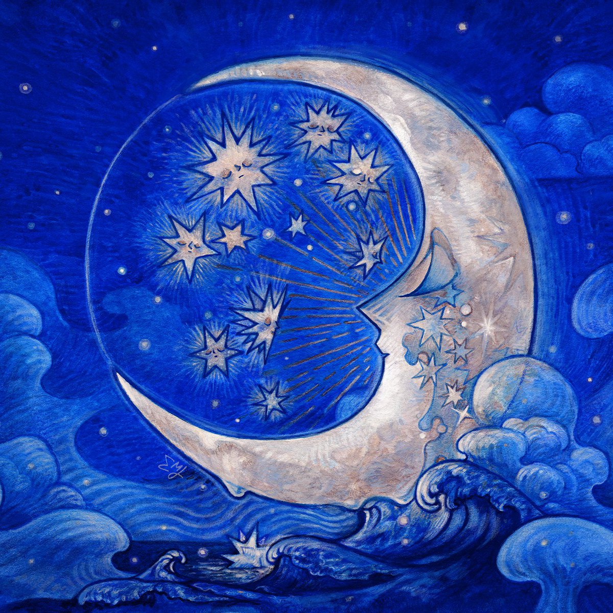 dom_doming's tweet photo. ✷
대신 우는 달과, 마음을 읽는 별
The moon and the star

✦ 이번 8월 팝업전시에서 원화+대형인쇄로 전시됩니다. https://t.co/8yvB2jsdAJ