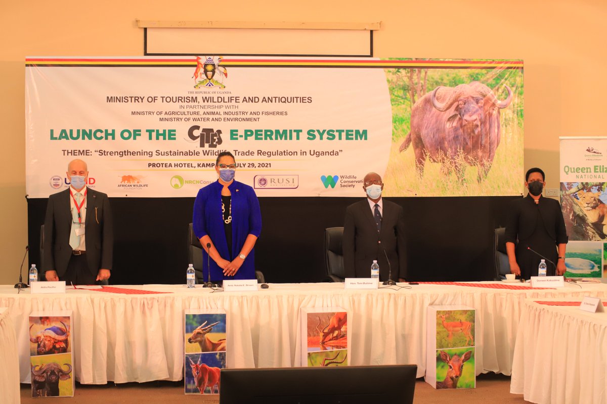 EUinUG's tweet photo. Together with @USAmbUganda, our Ambassador @APacificiEU had the honour to participate at the launch today of Uganda's @CITES e-permit system designed by @MTWAUganda to ensure that trade of wildlife remains sustainable, easily traceable and follows global legal avenues. 1/3 https://t.co/z7Oyohdswb