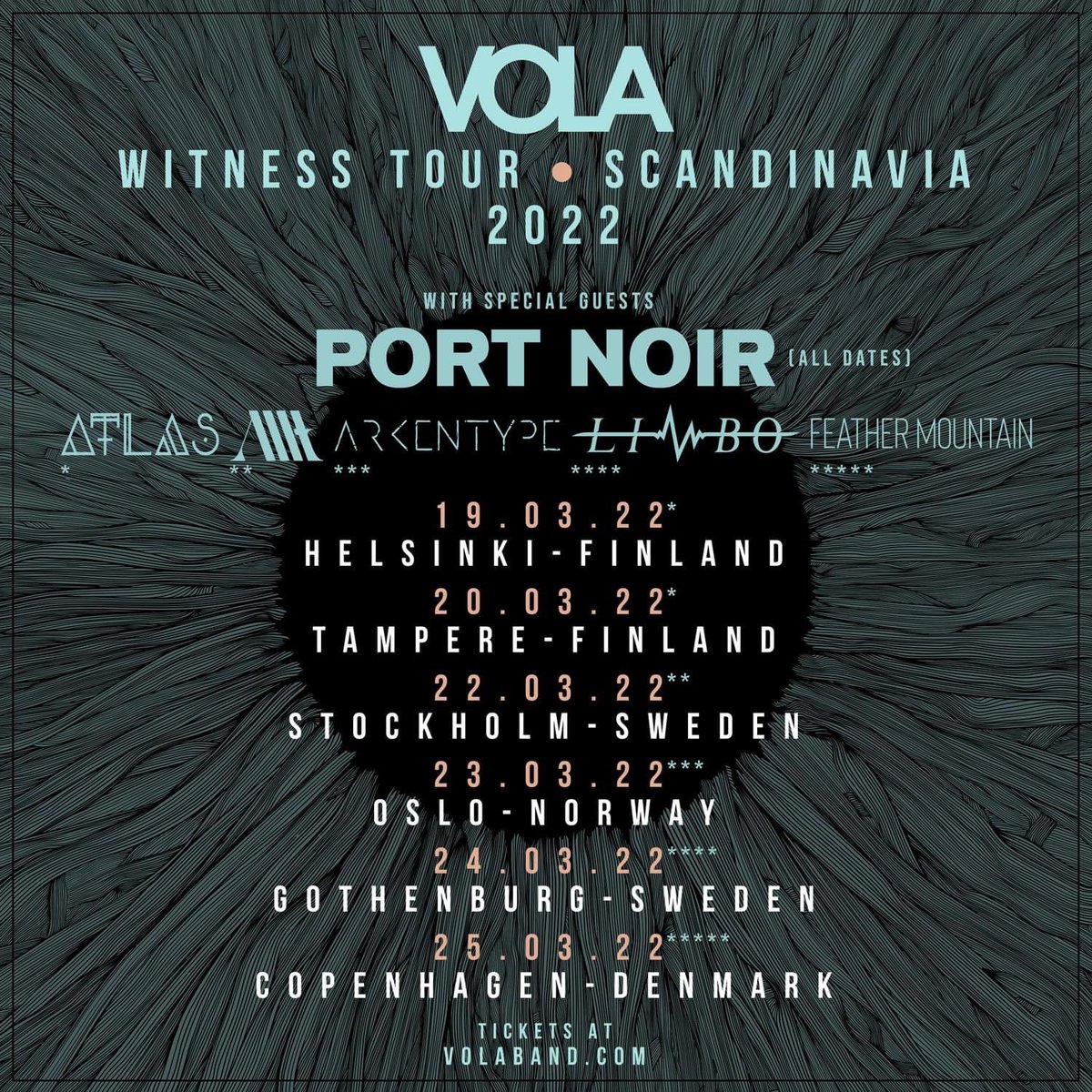 We are opening the stage for our brothers in VOLA and PORT NOIR here in Finland next march! Get your tickets immediately, Helsinki is almost sold out and Tampere is selling fast!

#vola #portnoir #northcore #tour https://t.co/6Btd0gG01B