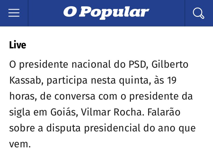 vilmarrochago's tweet photo. Gostaria de lembrar a todos e reforçar o convite para a nossa live hoje, às 19 horas, com o presidente nacional do @PSD_55 , Gilberto Kassab. Pelo Instagram. Vamos conversar sobre o Brasil e analisar o quadro político do País para 2022. Participe! https://t.co/VoUxegNH1e