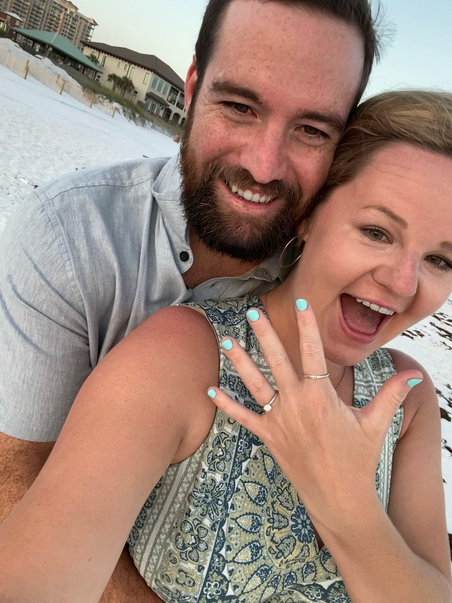magmcnamee's tweet photo. Still in denial that I get to spend the rest of my life with @Coach_MacTHS also look at that sunset 💍💗 https://t.co/Jb6I5Lc49r