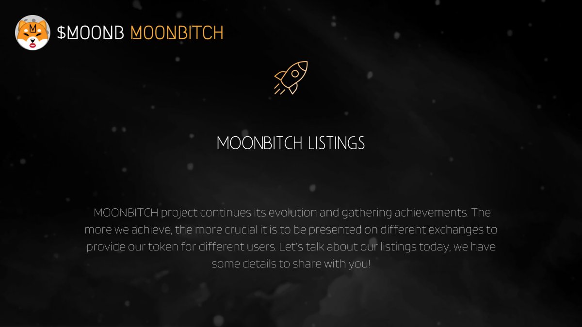 MoonBitchCrypto's tweet photo. #MOONBITCH is already listed on #Pancakeswap. But what’s next? Check out our plan for listings in the new Facebook post! What 💱 #DEX or #CEX should we be listed next? Share your opinion below! 💬 #DEFI #DEX #DAO #BSC https://t.co/20sPKeEgiO