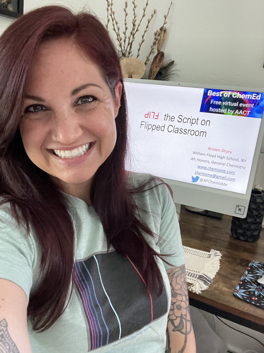 APchemisMe's tweet image. Super excited (check out the shirt from @RealtimeSpectra) to present for #BestofChemEd about #flippedclassroom today! 🥳