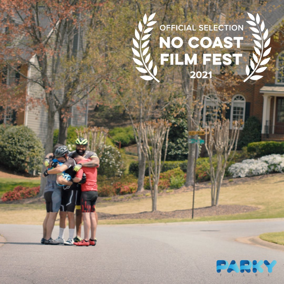 YouKnowParky's tweet photo. Thank you @nocoastfilmfest for showing our thing to Kansas. May the #lycra be plentiful @junglejape5  @mikebless https://t.co/vfRs8YTjAe