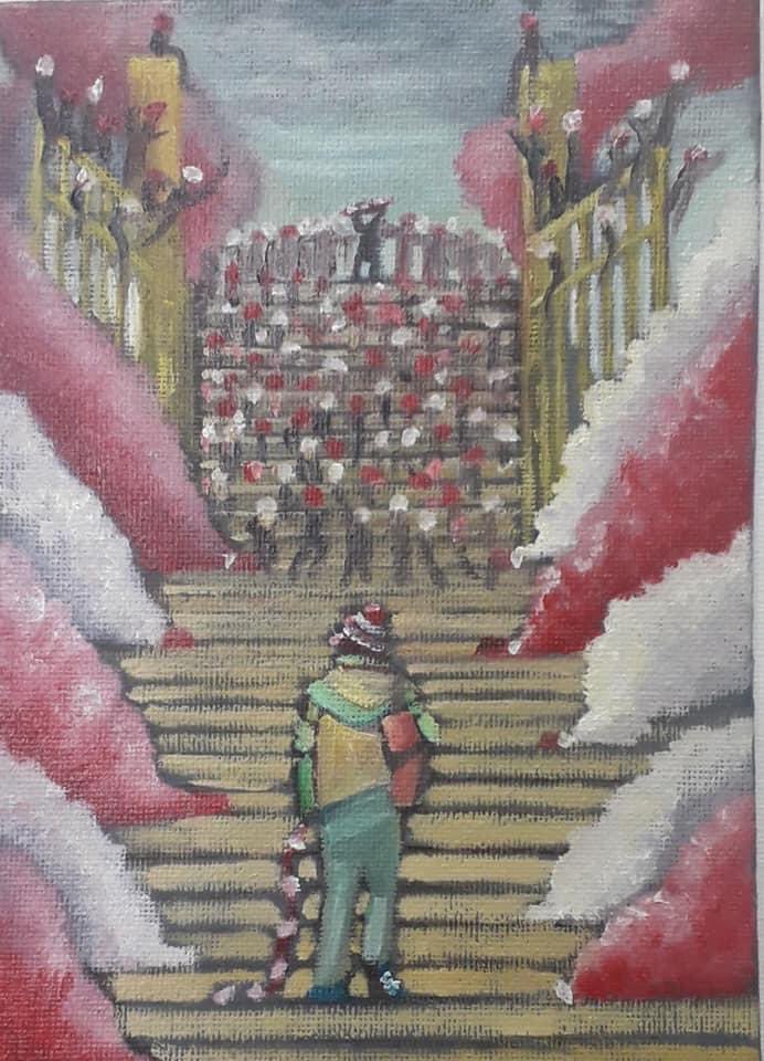 Andrew Devine tribute painted by Liverpool artist Alan Murray. 

"And They Waited".....YNWA #97