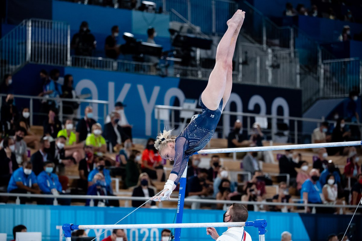 USAGym's tweet photo. Congratulations on an excellent performance and placing 8th in today’s competition @jadeacarey! 🙌

You stepped up to the challenge on short notice and absolutely killed it! We can’t wait to cheer you on in event finals August 1 and 3! #Tokyo2020  🇺🇸 https://t.co/FEOL5RCWtm