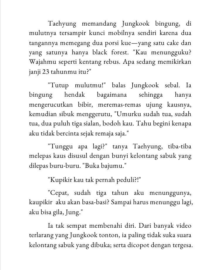 paopiper's tweet photo. —twenty three 🔞 

“Tunggu umurku dua puluh tiga, baru boleh bercinta.”

[1/2] https://t.co/kK9HXolnYB