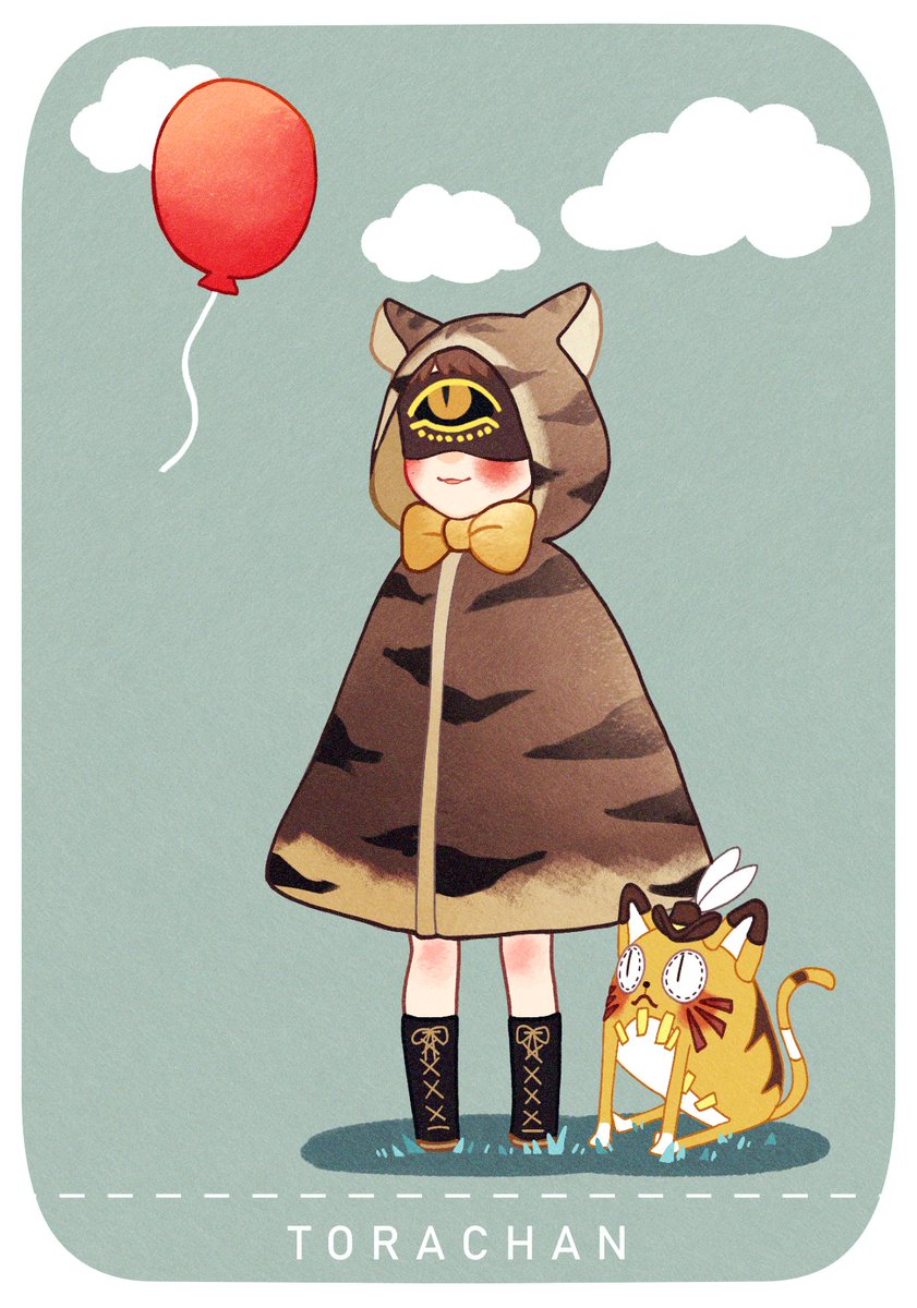 balloon hood animal hood boots bow bowtie cat  illustration images