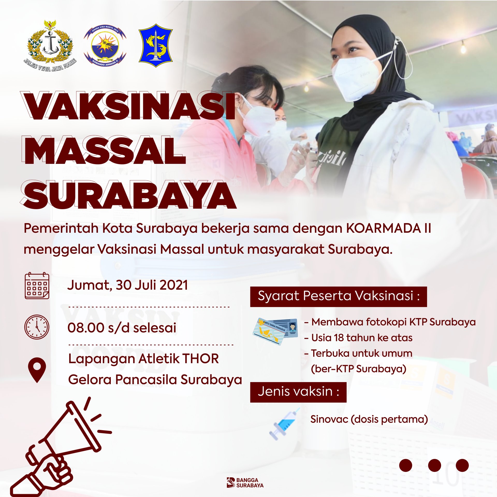 Info vaksin dosis 1 surabaya