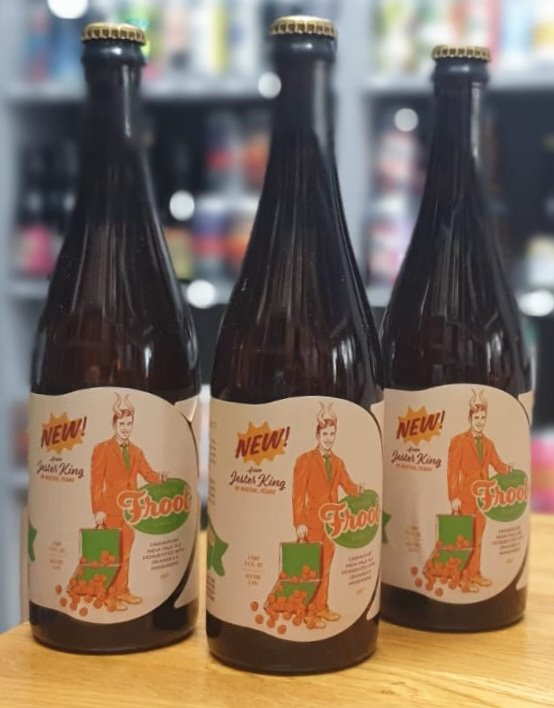New from <a href="/jesterkingbeer/">Jester King Brewery</a> Citrus Froot Direct - Farmhouse IPA fermented with Oranges &amp; Mandarins. (£18 each)