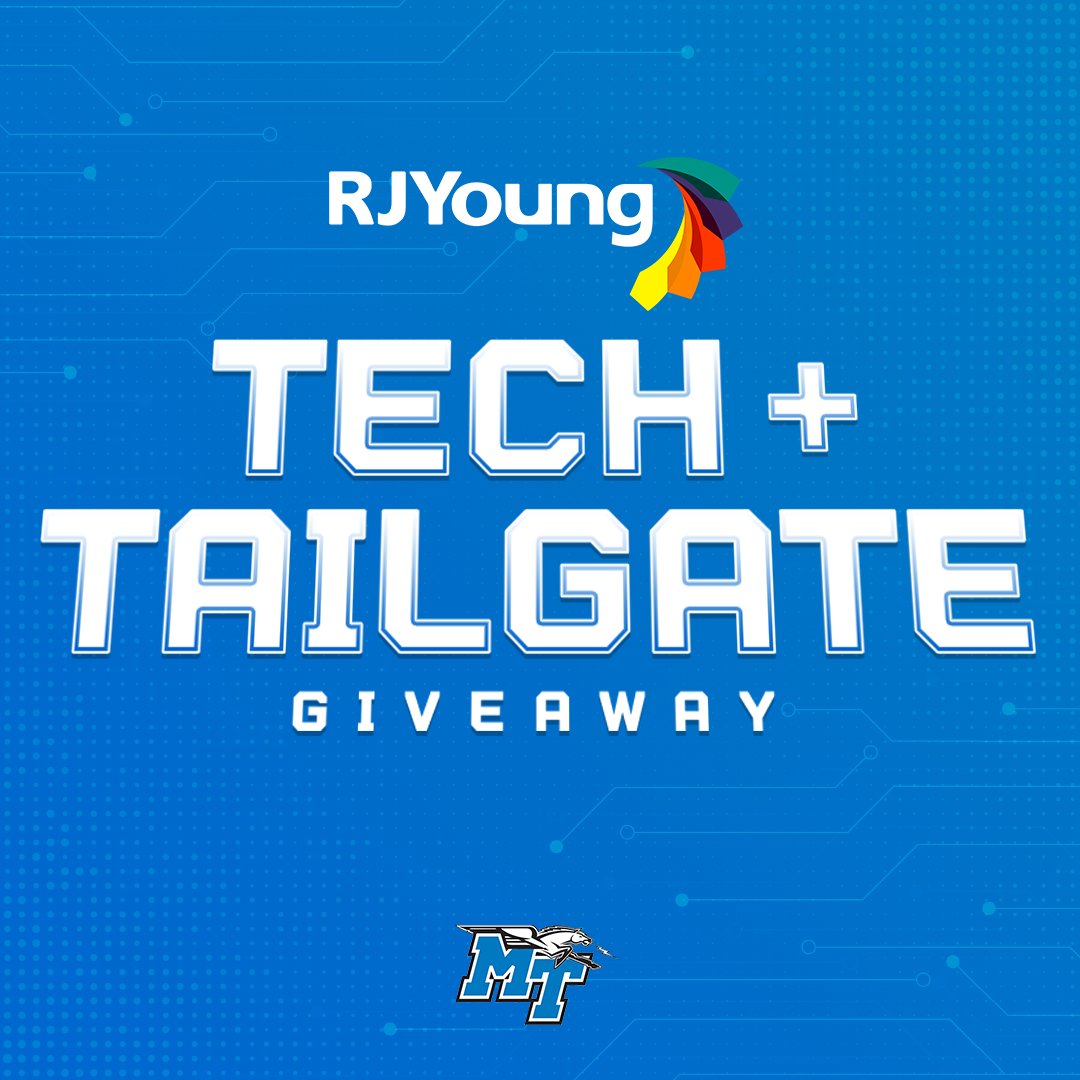 MTAthletics's tweet photo. We have teamed up with @RJYoungCo to present to you a Tech+Tailgate Giveaway! Enter to win: an Apple iPad, Orca Cooler, 4 Tickets to MT vs Monmouth w/ Pre-Game Hospitality Tent access, Pregame Field Access, Coach Stock Autographed Football, &amp; MTSU Gear!

https://t.co/X1SaBfyrJR https://t.co/Q0E9NtDvwE